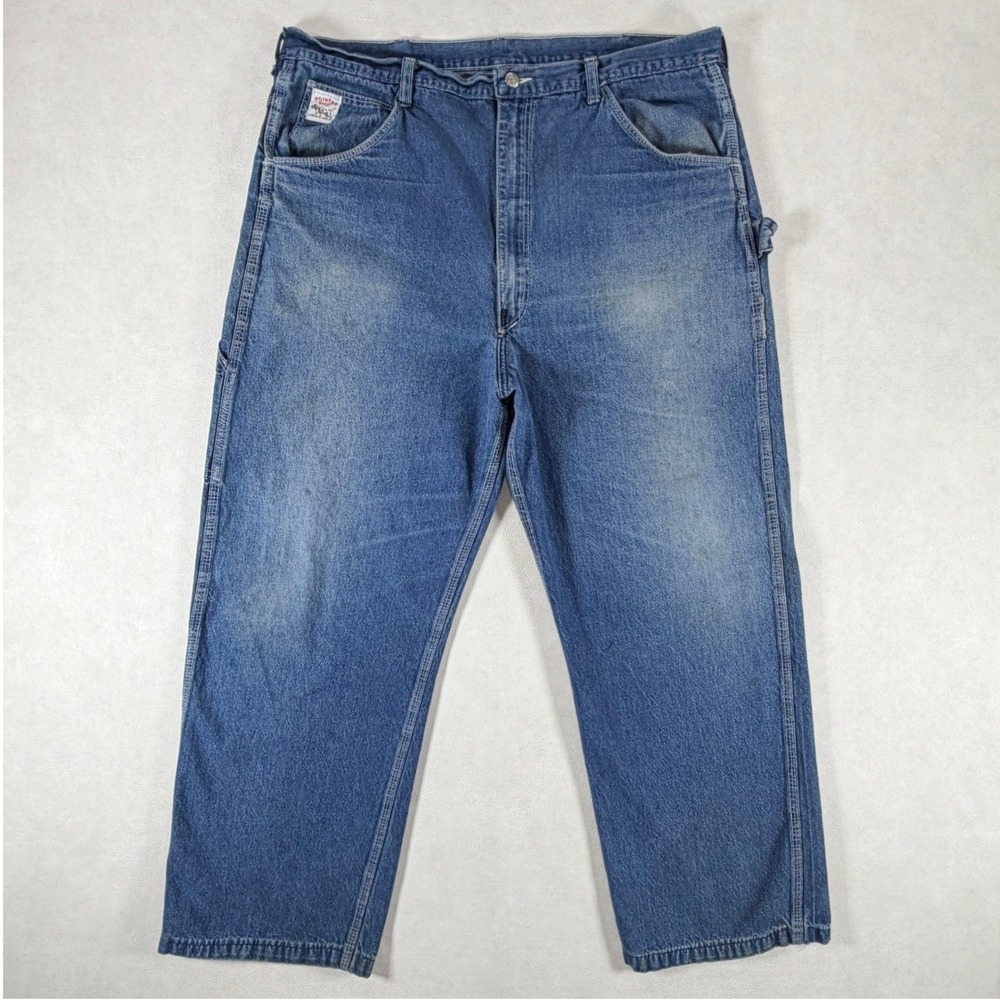 Pointer Brand Carpenter Jeans Blue Denim Straight Leg Workwear USA Mens 38x30